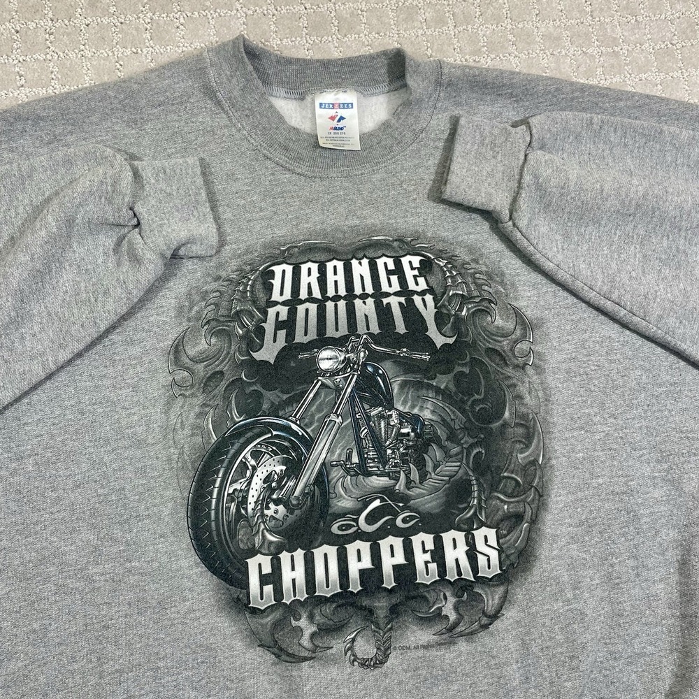Vintage Y2K Orange County Choppers Gray Sweatshirt Mens 2XL Biker Motorcycle